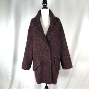 Isabel Marant Étole Alpaca Mohair Burgundy Coat